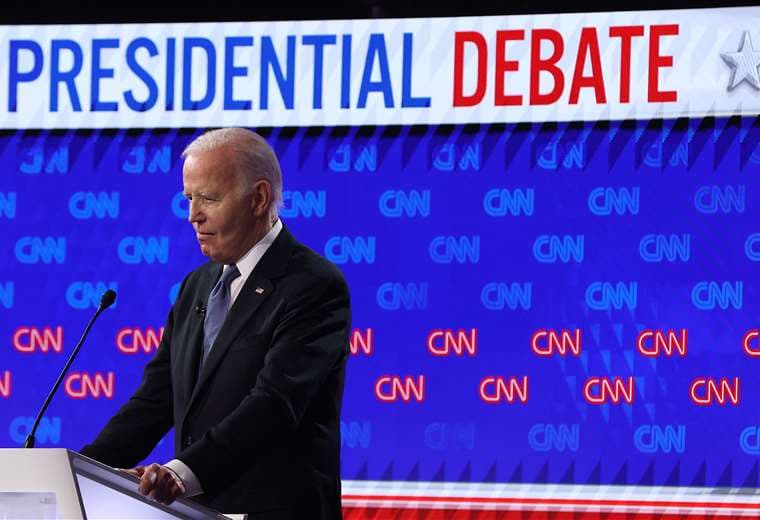 El presidente de EEUU, Joe Biden, en el debate presidencial / AFP